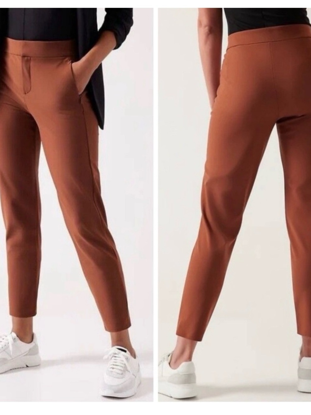 Athleta Stellar skinny trousers Rust Brown Slim Ankle Ponte